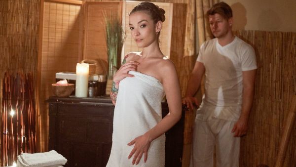 British nymph drains big cock dry - Massage Rooms