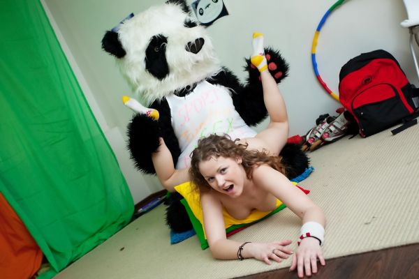 Strapon fun after working out - Panda Fuck
