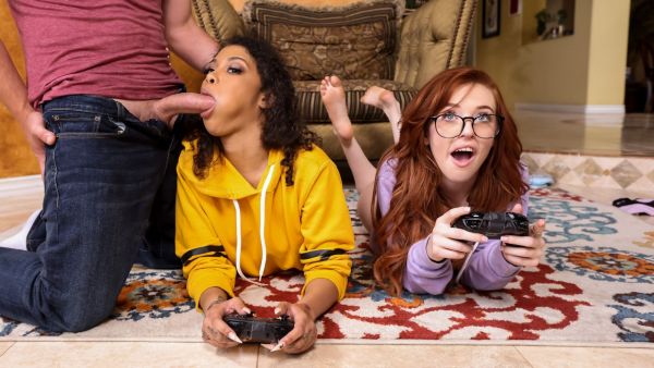 Gamer Girl Threesome Action - Brazzers Exxtra